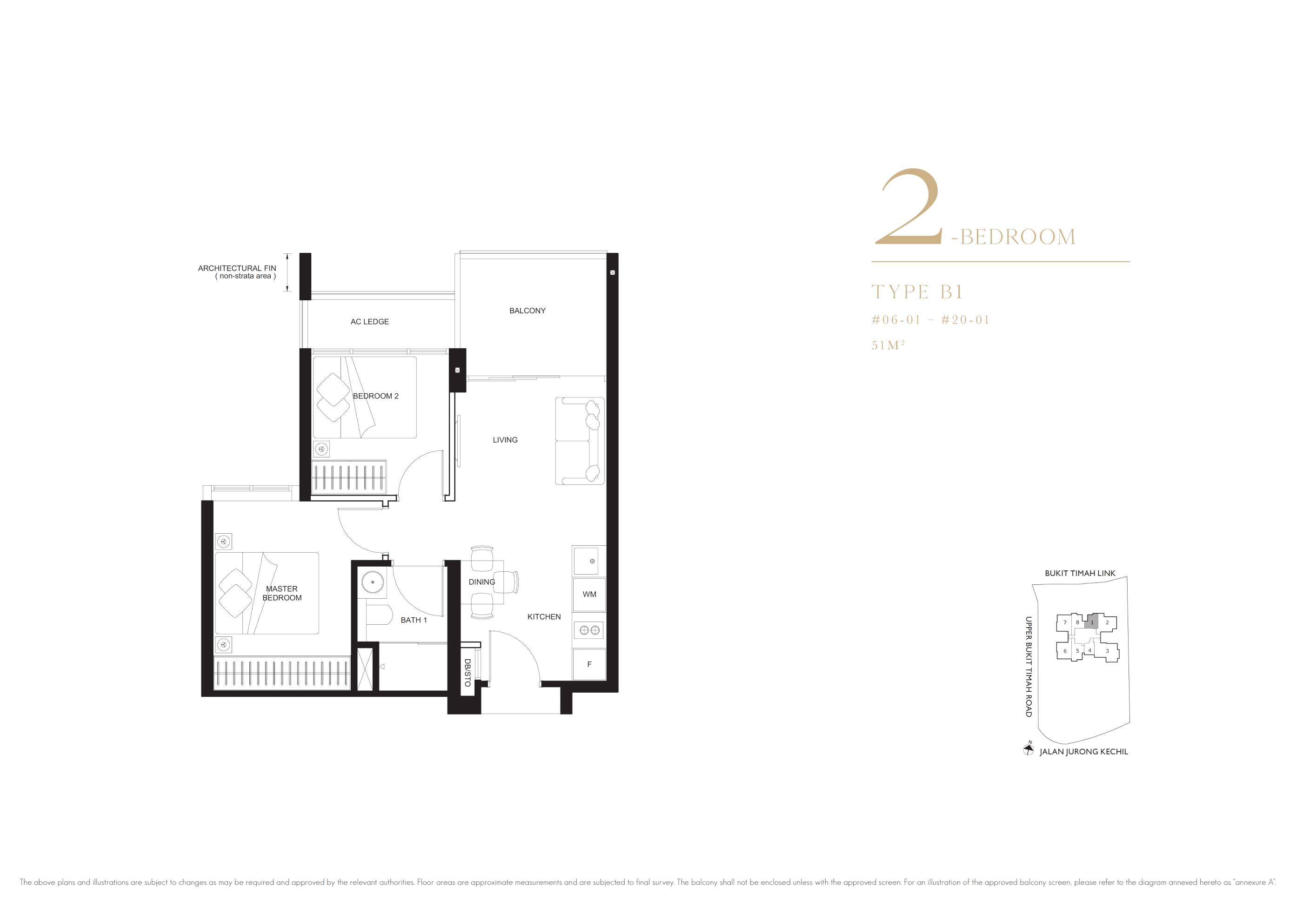 The Linq @ Beauty World 1 Bedroom Floor Plan 1