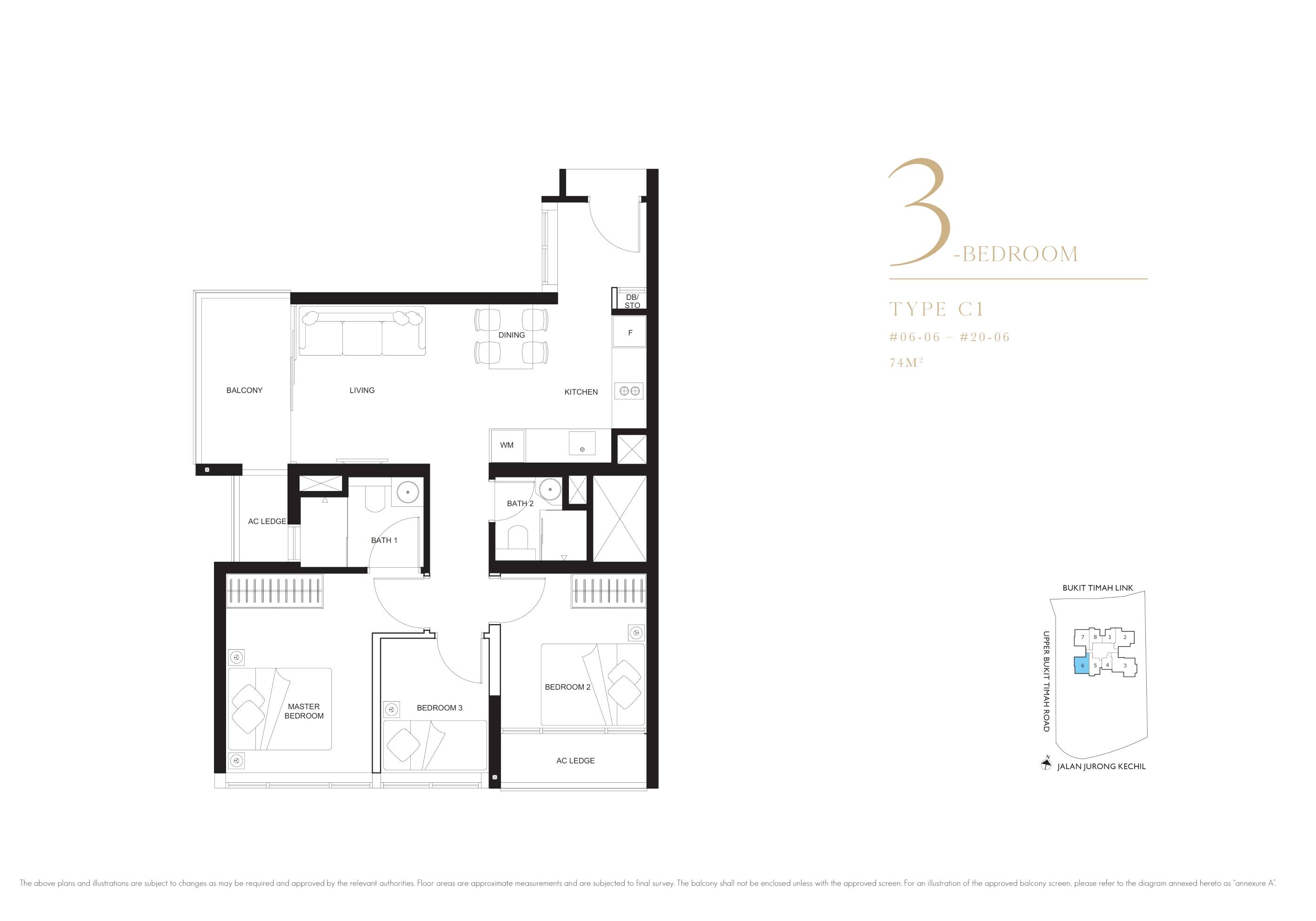 The Linq @ Beauty World 1 Bedroom Floor Plan 2